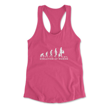 Female Evolution Womens Racerback Tank in Hot Pink color